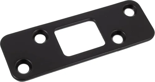 Miniatura 2 de Stone Harbor Hardware Placa de bloqueo de cerrojo de esquina redonda, 1-1/4" x 3-5/8", 2-1/2" de centro a centro, latón antiguo