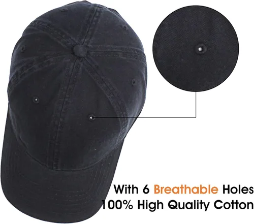 Miniatura 5 de Gorra de béisbol unisex de algodón liso en blanco para papá, ajustable, estilo vintage