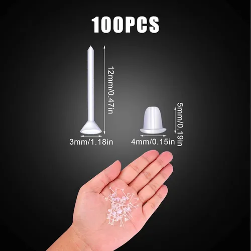 Miniatura 2 de KINBOM 100 pares de aretes de plástico transparente, protectores de aretes, aretes de plástico invisibles, aretes de plástico transparente, aretes