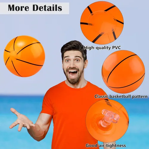 Miniatura 3 de durony 12 piezas de pelotas de baloncesto de playa de 11 pulgadas, pelotas de baloncesto inflables que rebotan, pelotas deportivas, juguetes que