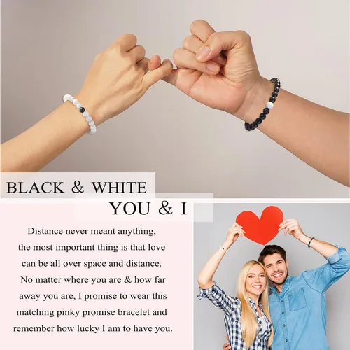 Miniatura 2 de UPROMI Pulseras a juego para parejasalma gemelahombremaridonovionovioprometido, regalos de aniversario del día de San Valentín