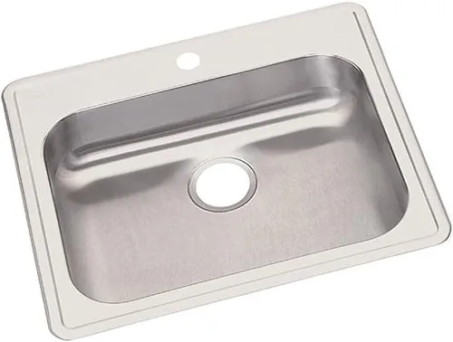 Elkay GE12521 Dayton Fregadero de cocina empotrable de una sola cubeta de acero inoxidable de 25" - 1 orificio para grifo