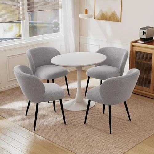 Miniatura 10 de Juego de 2 sillas tapizadas de tela, sillas de tocador de maquillaje, sillas decorativas modernas, sillas de comedor con patas de metal para cocina