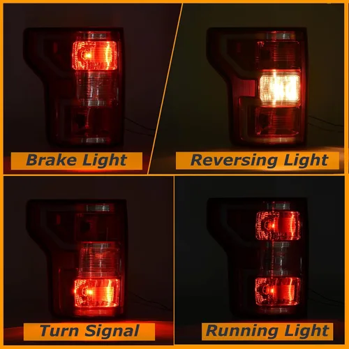 Miniatura 4 de Luz trasera compatible con Ford F150 F-150 2018 2019 2020 Luz trasera del lado del conductor, luz trasera del lado del conductor, conjunto de señal