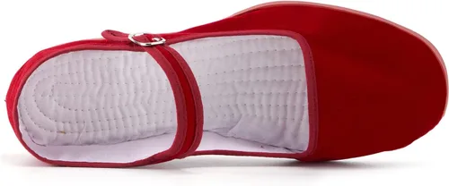 Miniatura 2 de SAEEKO Zapatos clásicos de China para mujer, zapatos casuales de muñeca de China, algodón Mary Janes, Zapatos chinos de Tai Chi, zapatillas