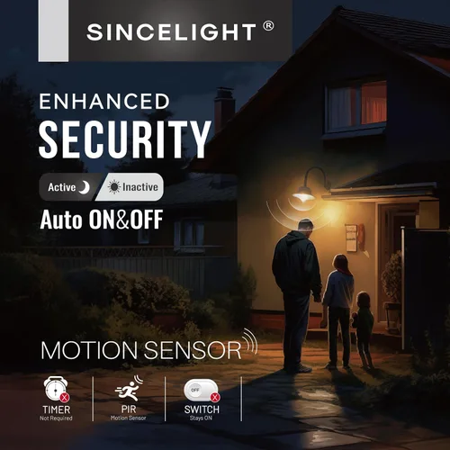 Miniatura 6 de SINCELIGHT Bombilla LED con sensor de movimiento de 9 W con base E26, PIR activada por movimiento en la oscuridad, encendido/apagado automático por