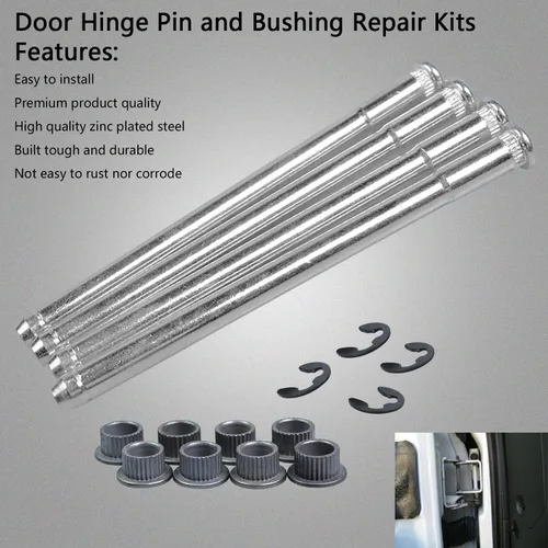 Miniatura 4 de Kit de reparación de pasador de bisagra de puerta y buje compatible con Chevy GMC 1500 2500 3500 C1500 C2500 C3500 K1500 K2500 K2500 Tahoe Suburban