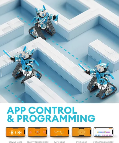 Miniatura 4 de Opmind Kit de construcción de robot STEM RC 5 en 1, 398 piezas APP y bloques de control remoto DIY robótica de ingeniería, juego de ciencia erector