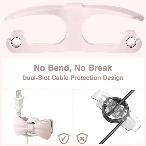 Miniatura 3 de Organizador de cables para electrodomésticos – Paquete de 4 soportes de cordón de lazo rosa, enrollador de cable adhesivo para mezclador de cocina