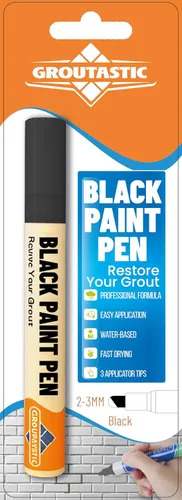 Pluma de lechada – Negro – Pluma de pintura y reparación de lechada para azulejos para baño y cocina, marcador de retoque de lechada impermeable,