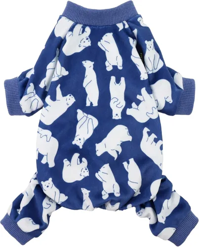 Fitwarm - Pijama de oso polar para perro, ropa de terciopelo ligero para perros pequeños (hembra/macho), mameluco con patas para mascotas, atuendo