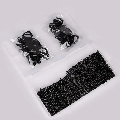 Miniatura 10 de 200 horquillas para el cabello en forma de U con caja de almacenamiento (2.36 pulgadas, 2 pulgadas), horquillas para moños para mujeres, niños