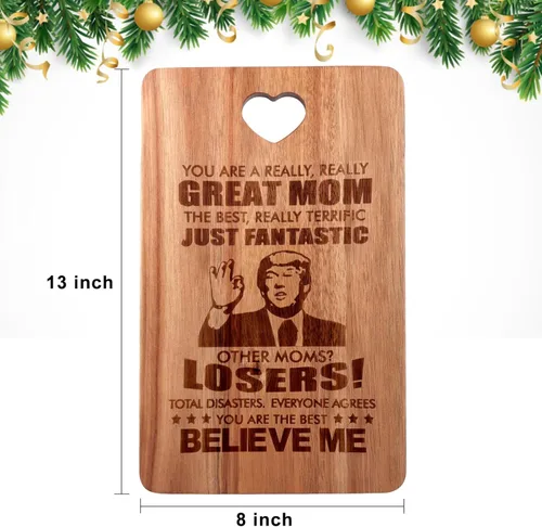 Miniatura 5 de Regalo para mamá de hija e hijo, decoración de madera de queso, tablas únicas de Navidad, Día de la Madre, regalos de cumpleaños, para mamá, tabla