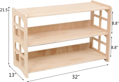 Miniatura 3 de Montessori Estantería de juguetes para niños, organizador de almacenamiento para juguetes, estantes de libros para habitación de niños, resistente