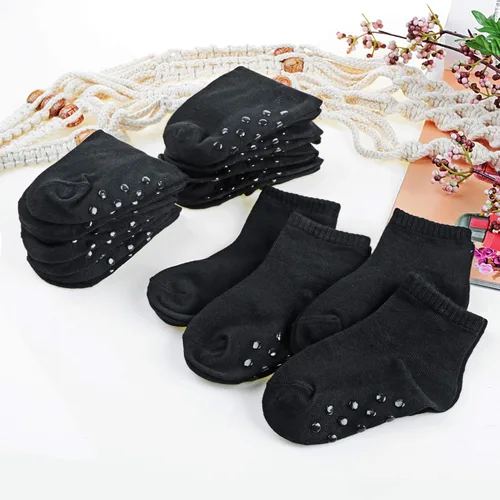 Miniatura 6 de Tenpluszero 12 pares de calcetines antideslizantes para niños pequeños con puños para bebés niños y niñas