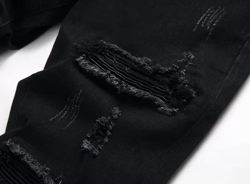 Miniatura 5 de OIIIO Jeans elásticos rasgados de ajuste regular para hombre