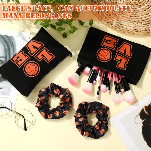 Miniatura 6 de Moukeren Juego de 24 cosas de baloncesto: bolsas de cosméticos, bolsas de maquillaje deportivo, estuche de lápices, estuche de almacenamiento