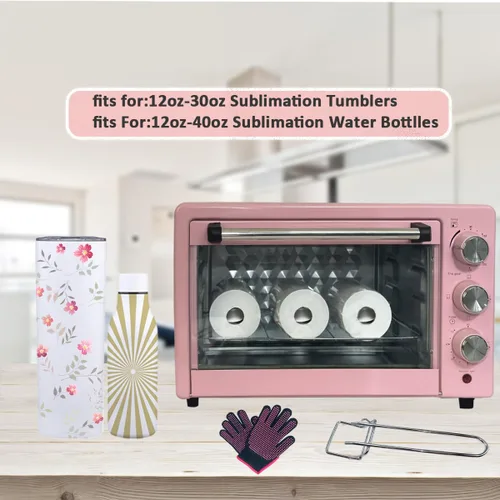 Miniatura 6 de KAVIAT Máquina de horno de sublimación con cinta térmica, guantes, horno de convección de 1500 W 22L 110 V para sublimación en blanco, tazas, vasos