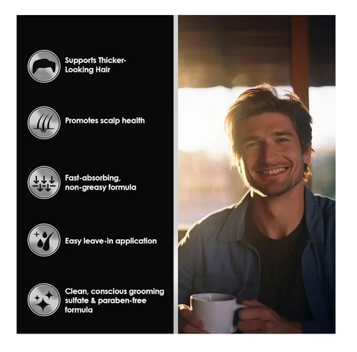 Miniatura 4 de ThickTails Suero de crecimiento del cabello para hombres para adelgazar el cabello Suero sin enjuague para raíces y cuero cabelludo con cafeína