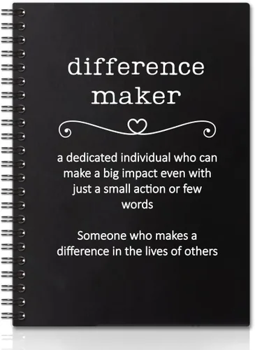 Miniatura 7 de Difference Maker - Cuadernos de tapa dura de 160 páginas en blanco con espiral, regalo de agradecimiento para empleados, regalo de agradecimiento