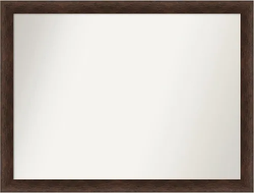 Miniatura 460 de Amanti Art Espejo de pared personalizado no biselado (24 x 27 pulgadas), marco estrecho de nogal chipre - varios tamaños personalizados - Espejo