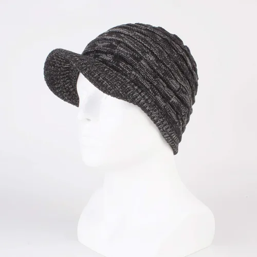 Miniatura 2 de Unisex Winter Hats with Visor Warm Ski Hat Stylish Knitted Hat for Men and Women