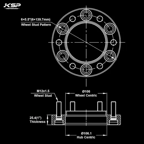 Miniatura 2 de KSP PERFORMANCE 25mm (1") Espaciadores de rueda Tacoma 6x5.5, separadores hubcentric 6x139.7 a 6x139.7 compatibles con Toyota 4Runner FJ Cruiser Azul