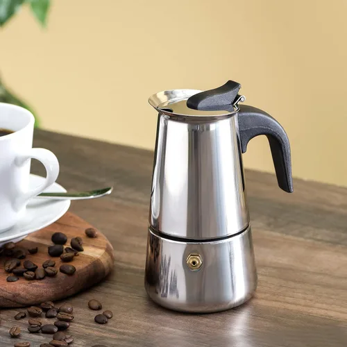 Miniatura 3 de Home Basics EM00248 - Máquina de café expreso de acero inoxidable de 2 tazas, color plateado