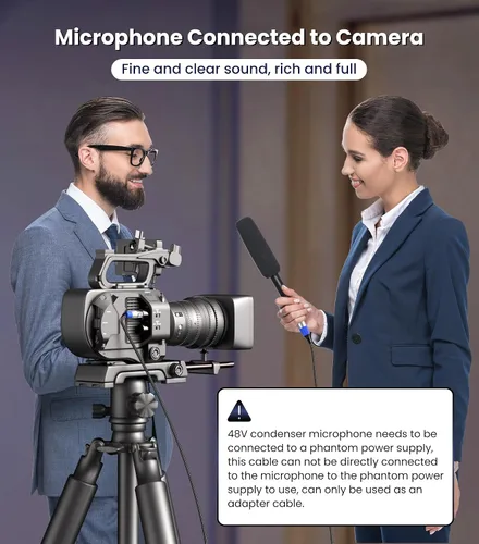Miniatura 5 de Tisino - Cable de micrófono XLR a 3.5mm - 0.30 metros XLR hembra no balanceado a 9/64" para videocámaras, cámaras DSLR, dispositivo de grabación