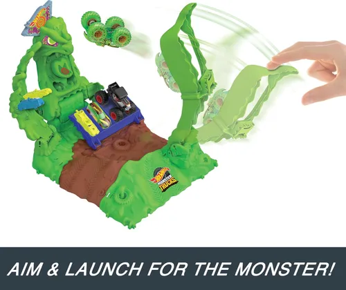 Miniatura 4 de Hot Wheels Monster Trucks Arena Smashers - Juego de Gunkster que brilla en la oscuridad con 1 camión de juguete Gunkster que brilla en la oscuridad