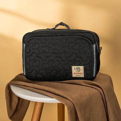 Miniatura 7 de TRENDPLAY Pequeña bolsa de pañales, organizador de cochecito pequeño con bolsillos para toallitas, consola para padres con correas de cochecito