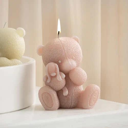 Miniatura 3 de Suture Bear Doll Bear Candle Animal Resina Casting Making Moldes Molde de silicona para velas Decoración del hogar Fabricación de velas Molde