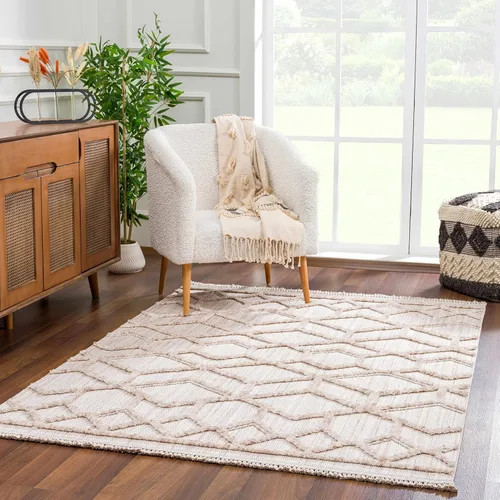 Miniatura 24 de Hauteloom Aria - Alfombra para sala de estar y dormitorio, con borde geométrico de medallón de diamante, envejecida, bohemio, transicional, tribal