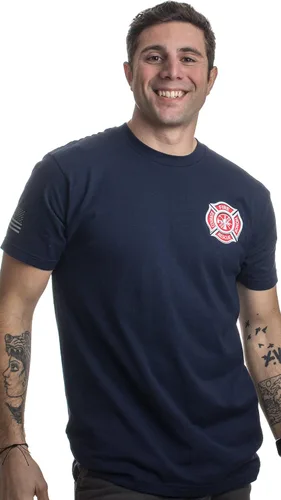 Miniatura 4 de Firefighter Maltese Cross Fire Fighter Rescue Courage Honor Camiseta Línea Roja
