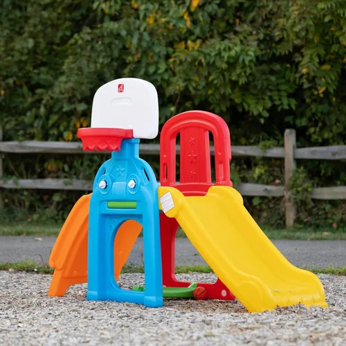 Miniatura 5 de Step2 Game Time Sports Climber, Conjunto de Juegos para Interiores/Exteriores para Niños, Conjunto de Juegos para Patio Trasero, Tobogán, Pared