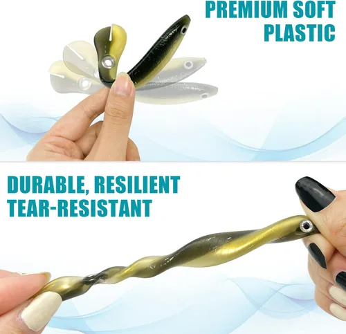 Miniatura 6 de Soft Bionic - Señuelo de pesca – 10 cebo de natación de plástico suave para lubina, agua dulce y agua salada