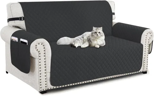 Miniatura 10 de XINEAGE Funda para Loveseat Reclinable Resistente al Agua, Fundas para Loveseat Reclinable de 2 Asientos con Bolsillos, Funda Protectora para Café
