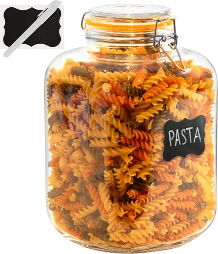 Miniatura 9 de Tarros de vidrio con tapas herméticas, frascos de almacenamiento de alimentos, recipientes a prueba de fugas con sello de preservación transparente