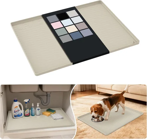 Miniatura 46 de URMONA Tapete de silicona impermeable para debajo del fregadero, 34 x 22 pulgadas, forro para estante de cocina y baño, protector de gabinetes