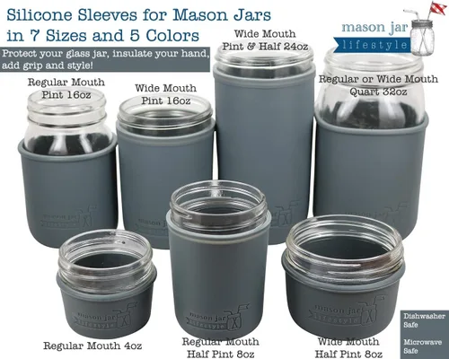 Miniatura 3 de Mason Jar Lifestyle - Fundas de silicona de 24 onzas para proteger frascos de bolas de Mason Jar Lifestyle (escarcha, paquete de 2)