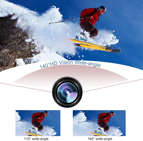Miniatura 5 de Cámara de acción 1080P 30fps 12MP, cámara deportiva impermeable 30M de 2 pulgadas con accesorios para vlogging, buceo, esquí, negro