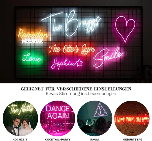 Miniatura 3 de Letreros de neón personalizables, letrero de neón personalizable para decoración de pared, luces de neón personalizadas para bodas, fiestas