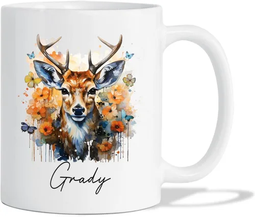 Miniatura 10 de Taza de café de oso – Regalo personalizado para amantes, taza de té de animales salvajes con flores, regalo de cerámica personalizado para amantes