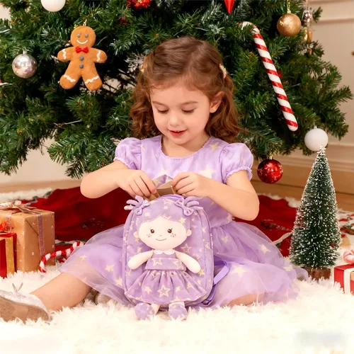 Miniatura 30 de Onetoo Mochila para niños pequeños, regalos de regreso a clases, mochilas para niñas y niños con muñecas de bebé ligeras y suaves en vestido
