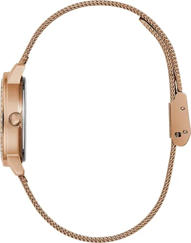 Miniatura 7 de GUESS Reloj para mujer de 1.102 in - Pulsera de tono dorado con esfera blanca y caja dorada