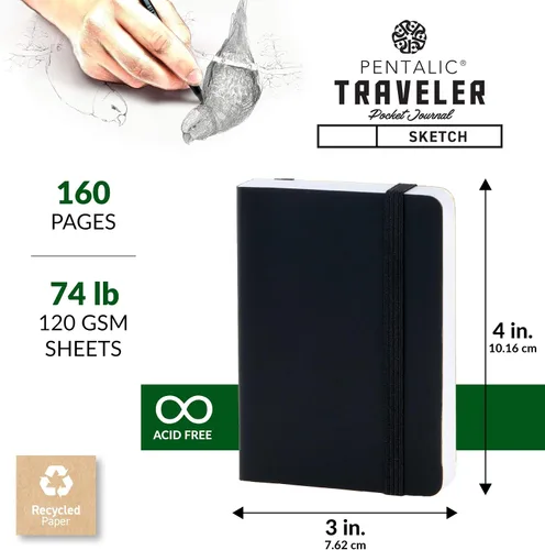 Miniatura 3 de Cuaderno de bocetos Travelers Dot Grid Pentalic Art, libre de ácidos