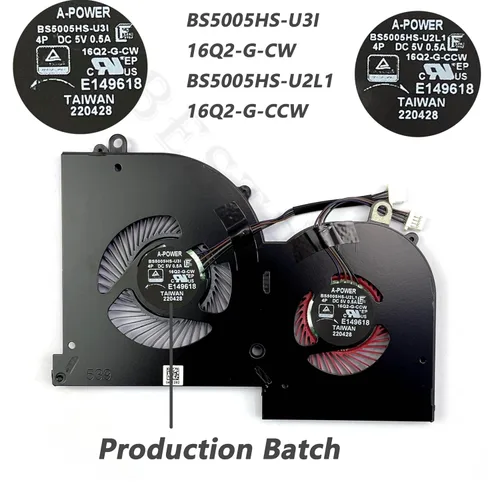 Miniatura 5 de BestParts Nuevo reemplazo original del ventilador de refrigeración de CPU+GPU para MSI GS65 Stealth Thin, P/N: MS-16Q2 MS-16Q3, 16Q2-CPU 16Q2-G-CCW