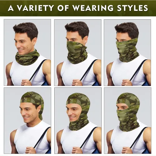 Miniatura 5 de Máscara facial de camuflaje militar, bandana, pasamontañas, capucha para hombres y mujeres, entrenamiento táctico, ciclismo, esquí, resistente al