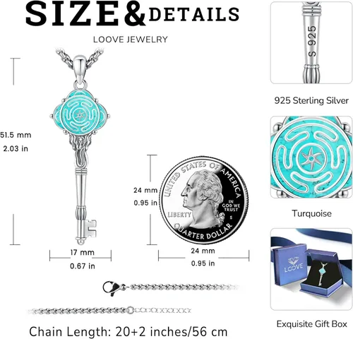 Miniatura 130 de Collar de pentagrama de plata de ley con triple luna, diosa celta, nudo celta, nudo de brujas, Ankh, sol y luna, Hécate, lilith, Santa Muerte
