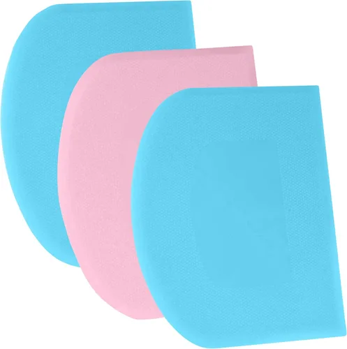 Miniatura 16 de SURDOCA Raspador de Masa Raspador de Banco - 3P 4.7x3.7" Raspador de Tazón de Plástico Flexible, Borde Afilado y Ángulos Raspador de Pastel.
